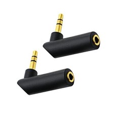 3.5mm Male to Female 90 Degree Audio Adapter Right Angle Stereo Jack 2 Pack