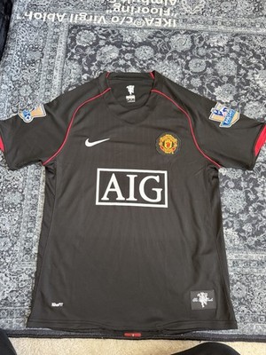Nike Manchester United Cristiano Ronaldo #7 AIG Soccer Jersey Black Men's M
