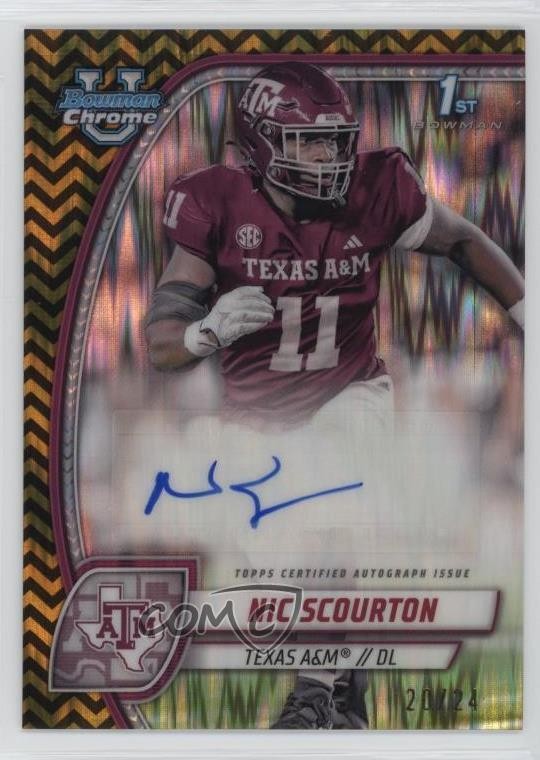 2024 Bowman U Chrome Black & Gold Stealth Refractor 20/24 Nic Scourton Auto 9et