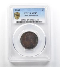 1861 Canada New Brunswick Cent XF45 PCGS *3492