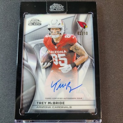 Topps 2025 Chrome Black Football Trey McBride Auto AU-TM 03/10 Cardinals