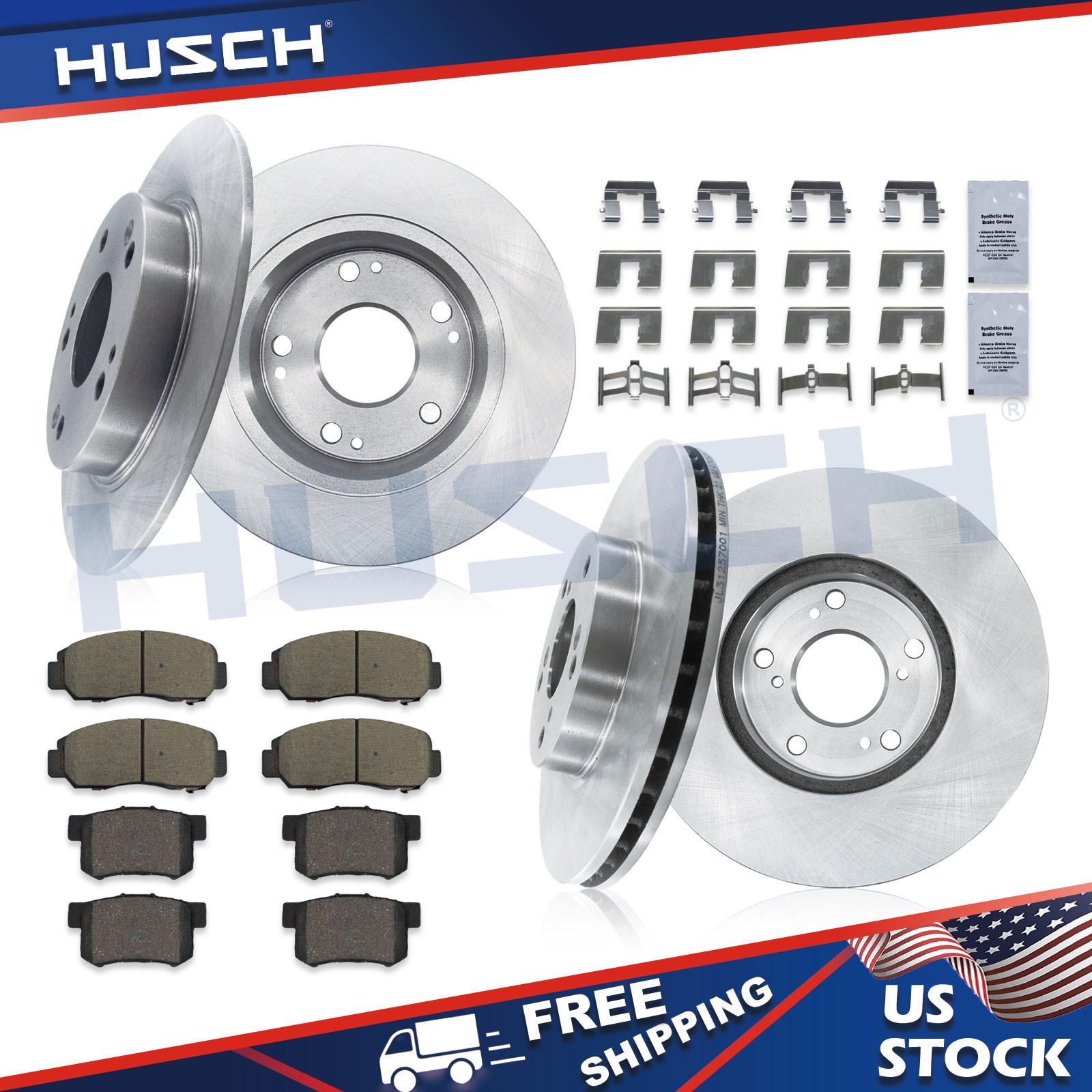 Front Rear Disc Rotors Ceramic Brake Pads Kit for 2003 - 2007 HONDA ACCORD