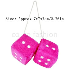 Dice For Car Mirror Auto Rear Mirror Plush Dice Soft And Fuzzy Car Charm Interio