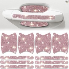 Car Door Handle Protector, 10 PCS, Pink Sparkling Rhinesto Color: Pink Diamond