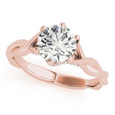 Solitaire Engagement Ring VS F 2.15 Ct Lab Grown Diamond Prong Set 14K Rose Gold