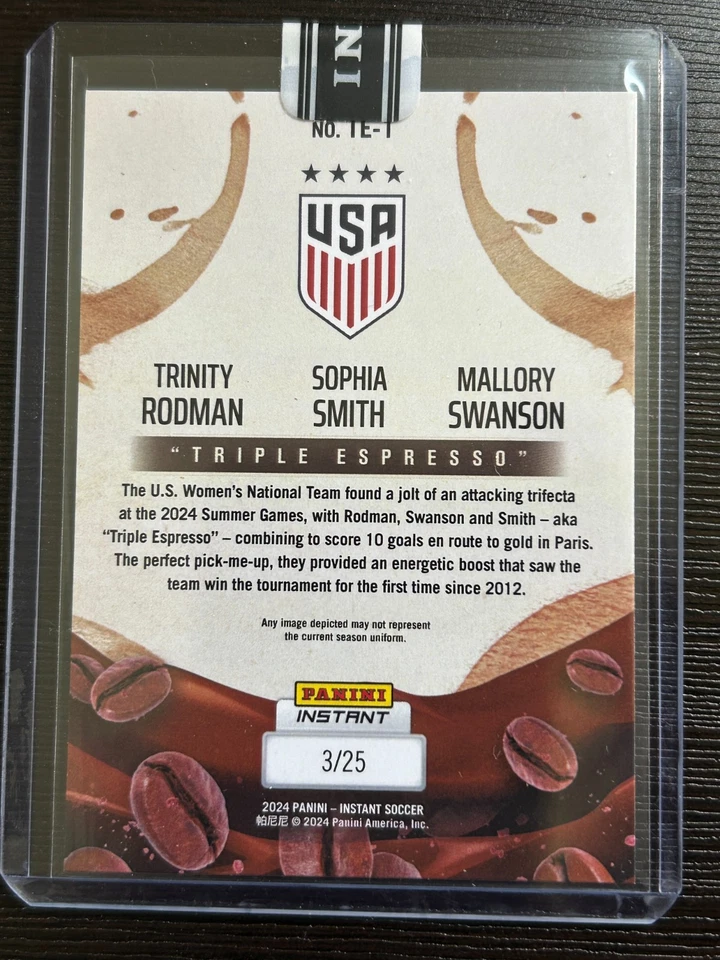 Triple Espresso Swanson Trinity Rodman Sophia Smith 2024 Panini Instant 3/25 - Image 2 of 2