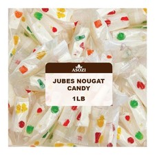 Jubes Nougat Candy with Fruity Jelly Beans 1lb Colorful Fruity Fresh Deliciou...
