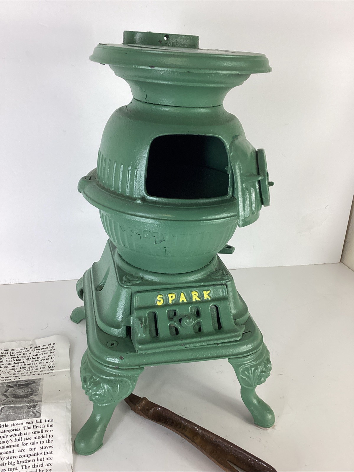 Grey Iron Casting Co. SPARK Miniature Potbelly Salesman Sample Stove Cast Iron