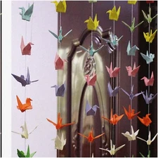Origami Blissful Birds Hanging Garlands - Vibrant Paper Crane Streamers for Unfo