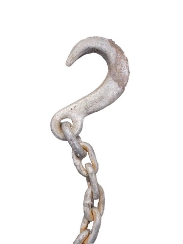 Vecchia catena di sicurezza 9' x 5/16" 1 gancio presa chiave HD traino rigging USA - Foto 4 di 7