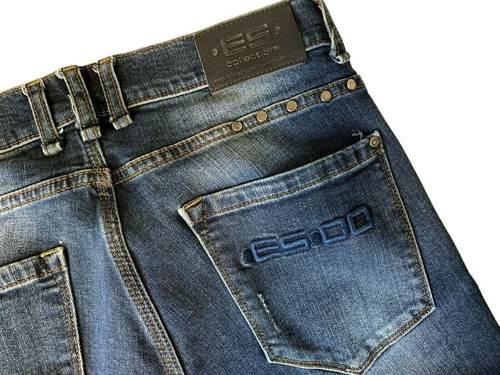 ES Collection Men's Skinny Stretch Leg Jeans Size 32 x 34 Snap Front E248 - Picture 11 of 12