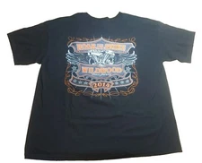 Hot Leathers Biker T-shirt Men XL Graphic Roar To The Shore 2014 Motor Wildwood 
