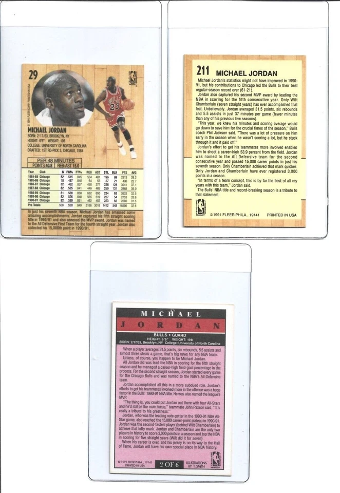Juego completo de baloncesto Fleer 1991-92 serie 1 1-240 y juego de visiones profesionales Foto 4 de 4