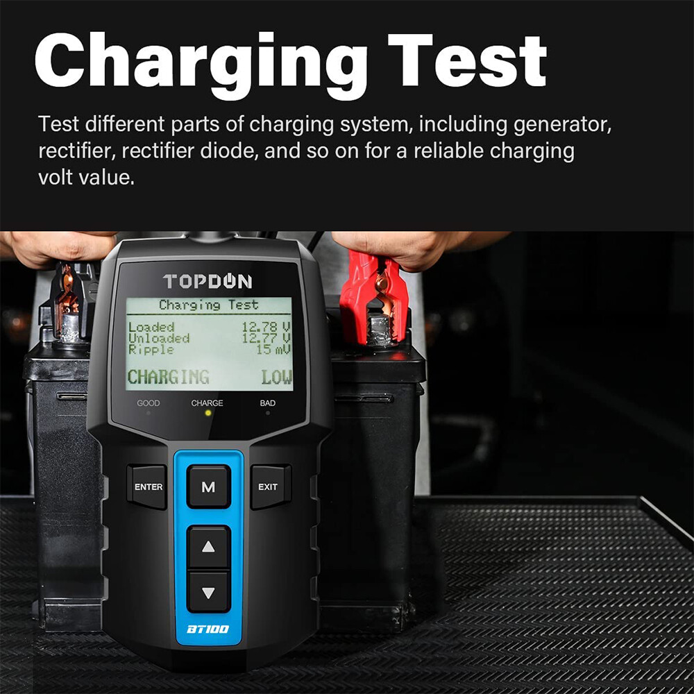 TOPDON BT100 12V Automotive Alternator Tester Digital Auto Battery