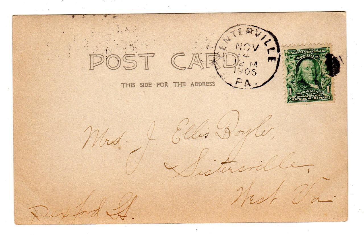 PA CENTERVILLE PENNSYLVANIA SISTERSVILLE WV RPPC Postcard POST OFFICE