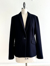 Hobbs London Women's Size 10 Blazer Navy Blue One Button Classic Quiet Luxury