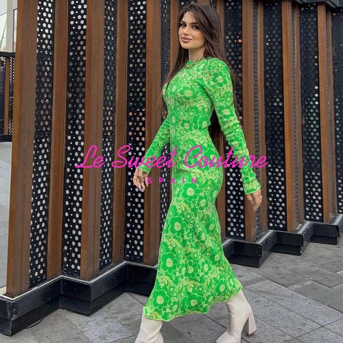 ZARA WOMAN NWT SS22 NEON GREEN FLORAL 