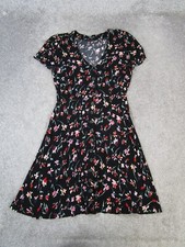 Madewell Dress Womens 0 Black Red Green Purple Floral Blouson