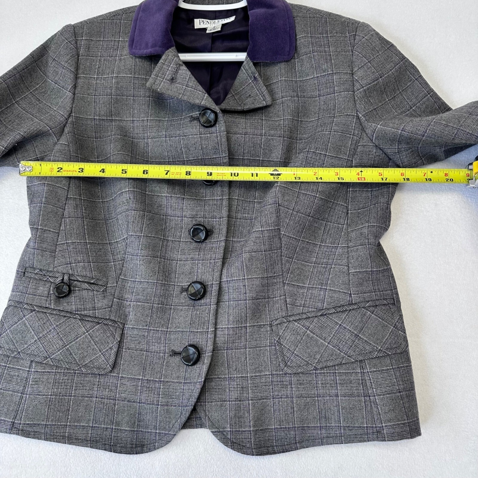 Pendleton Womens Jacket Elbow Patch Plaid Virgin … - image 10