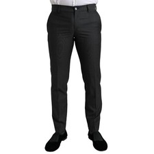 DOLCE & GABBANA Pants Dark Gray Stretch Slim Formal Trouser IT48 / W34 /M 970usd