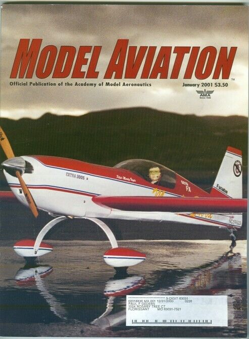 MODEL AVIATION Magazine January 2001 Piper Vagabond: FF rubber Scale