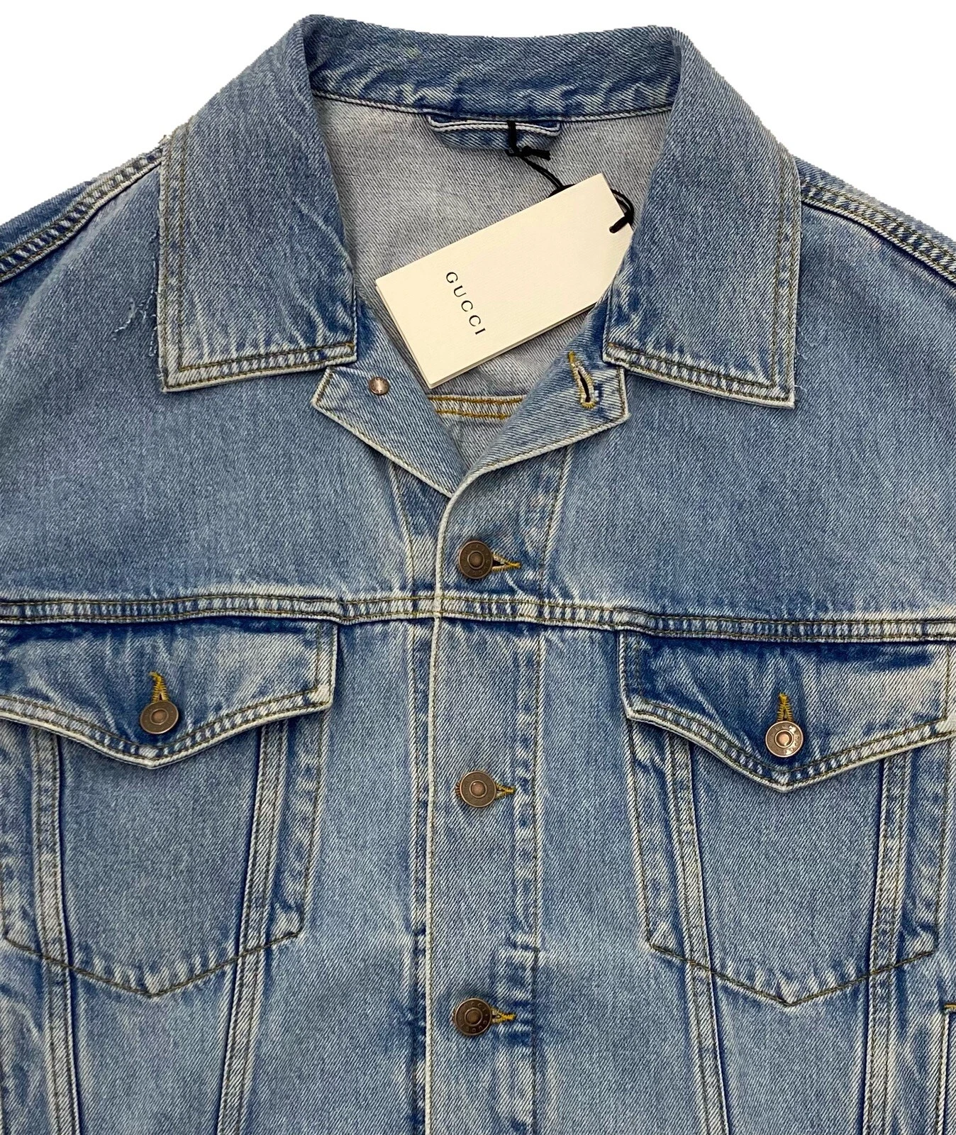 Giacca smanicata Gucci denim lavato taglia US 4XL EU 58 Made in Italy