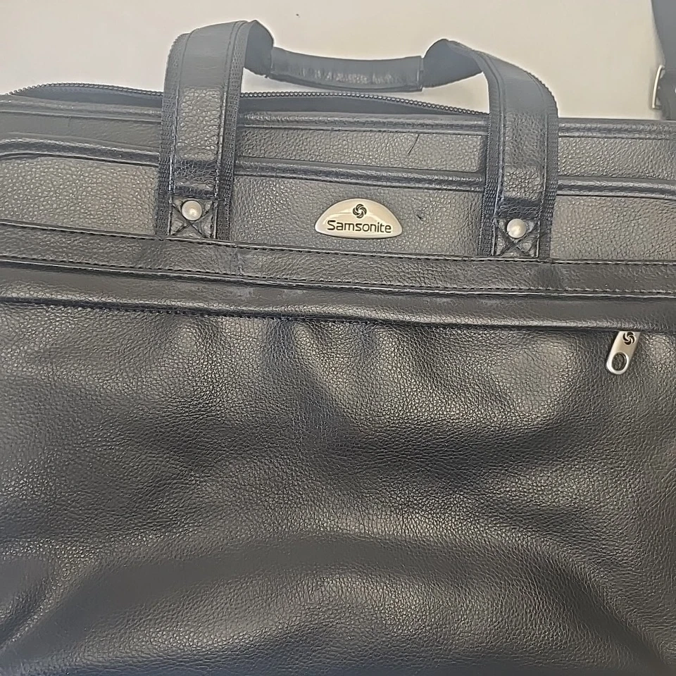 Computador Heritage Travelware Samsonite couro sintético pebbled vários compartimentos - Imagem 2 de 4