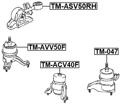 Right Engine Mount OEM 12363-0V030 Febest TM-ASV50RH | eBay