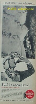 REKLAME COCA COLA DURST SODA SPEMEOLOGE UNTERIRDISCHER KELLER VON 1959 FRANZÖSISCHE ANZEIGE PUB