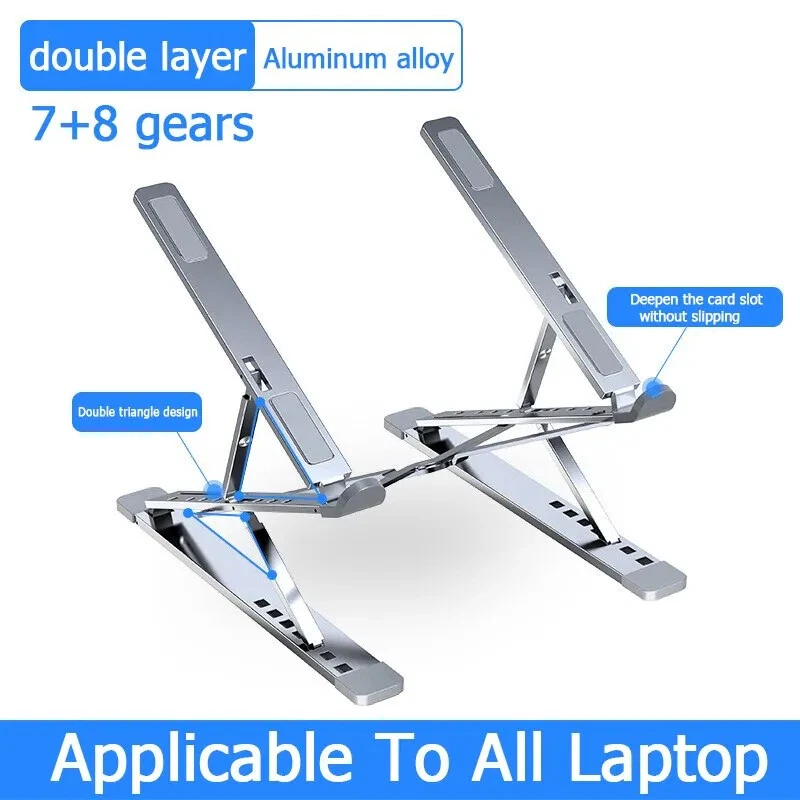 Adjustable Aluminum Laptop Stand For Macbook PC Tablet Foldable Design  