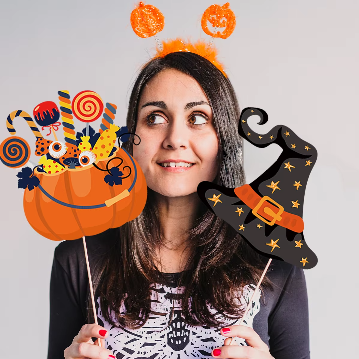 Halloween-Fotobox-Requisiten Set – 25 Teile Mit Masken & Hüten Für Gruselig-lustige Partys