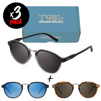 Drei Sonnenbrillen TWIG Pack BLOOM [Premium] Herren/Damen Modisch Jahrgang