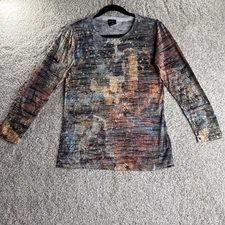 Inoah Long Sleeve Top Round Neck Women’s Size Xs Multicolor