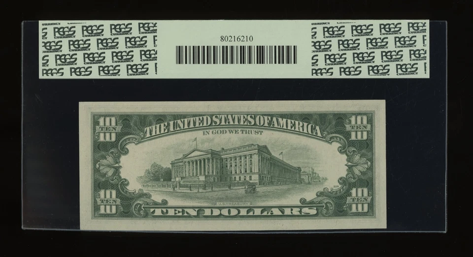 DBR 1974 $10 FRN Philadelphia Gem Fr. 2022-C PCGS 65 PPQ Serial C27638101C - Image 2 of 2