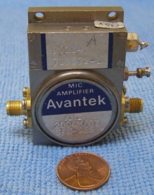 AVANTEK MIC SOLID STATE AMPLIFIER MODEL AMT 2004M/07. MICROWAVE PART.