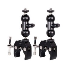Cool Dual Ball Head Magic Arm Adapter Camera Clamp Mount Super Clamp With 1/4 An