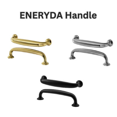 ENERYDA Schrankgriffe 112 mm Chrom Messing schwarz 2er Pack traditioneller Stil