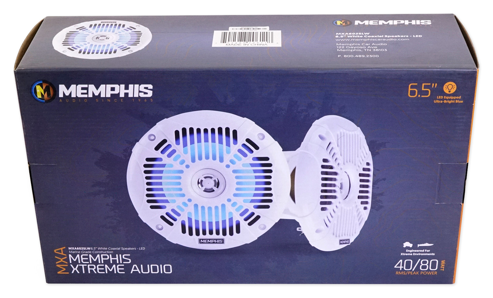 Пара динамиков Memphis Audio MXA602SLW мощностью 80 Вт с 65 светодиодами для Polaris RZR ATVUTV тележки