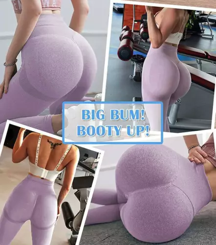 Hochtaillierte Damen-Yogahose Anti-Cellulite zerknitterte Butt-Leggings Push Up FITNESSSTUDIO - Bild 7 von 42
