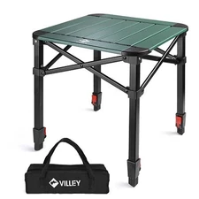 VILLEY Portable Folding Camping Table Aluminum Square Tables Outdoor Table w/Bag