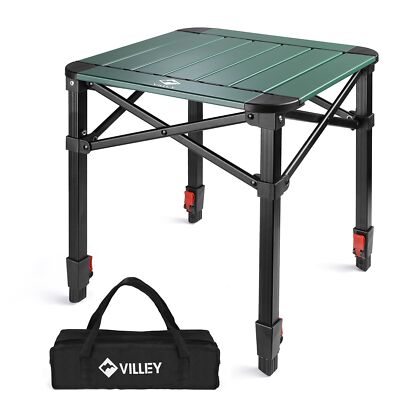 VILLEY Portable Folding Camping Table Aluminum Square Tables