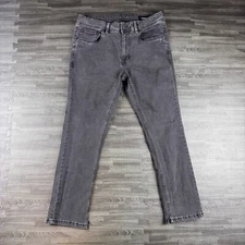 The Perfect Jean NYC Mens 32x28 Black Denim Dark Slim Fit Bootcut Stretch *Read