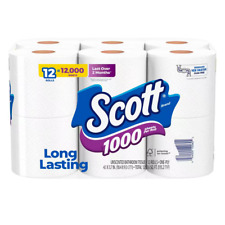 White Toilet Tissue 1000-Sheet 12 Rolls per Pack 