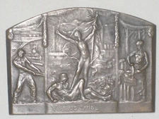 vintage antique marked VIRIBUS SUIS _ BRONZE medal detailed ? German Military??