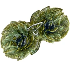 Vintage Green Drip Glaze Tidbit Tray Candy Nut Dish California USA MCM Retro