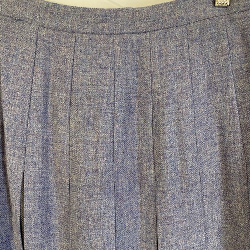 Vintage Wool Pleated Purple Plaid Skirt Edinburgh Woollen Mill Scotland Size 12 - Picture 6 of 18