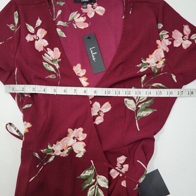 september sunsets burgundy floral print wrap maxi dress RED Floral Embroidered Maxi Dress With Sheer Flutter Sleeves
