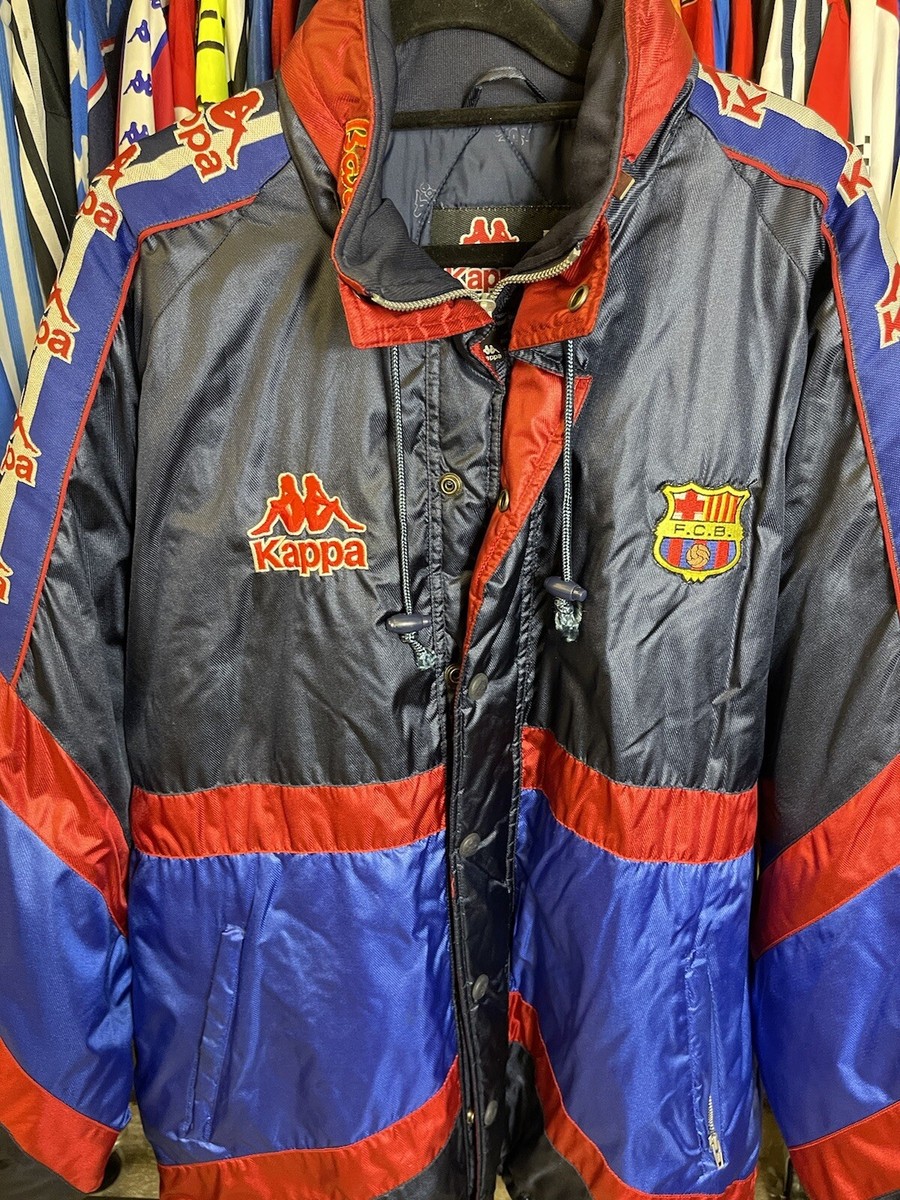 Barcelona Kappa 90s Bench Coat L Jacket R9 Football Shirt | eBay