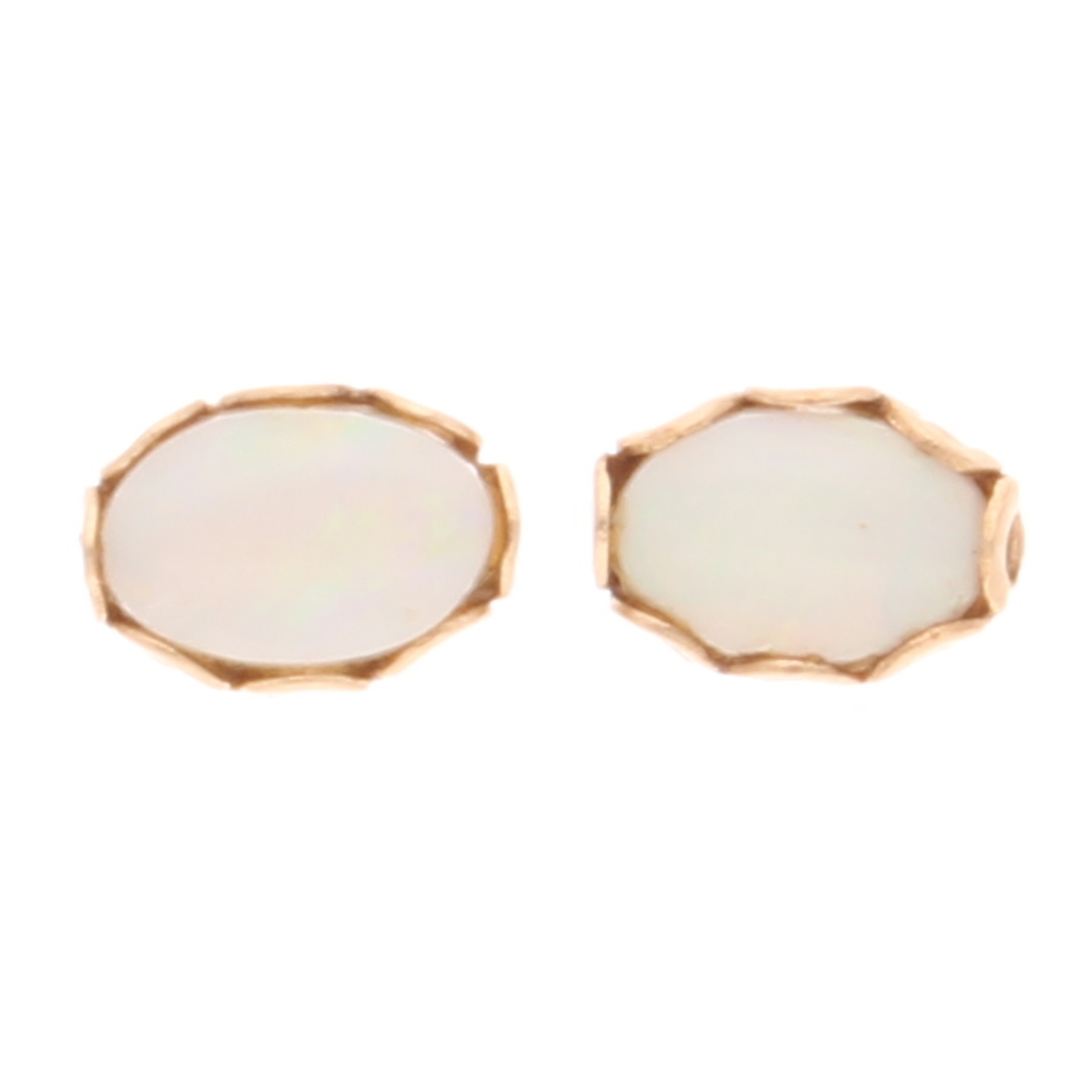 9Carat Yellow Gold Opal Stud Earrings (4.5x7mm)