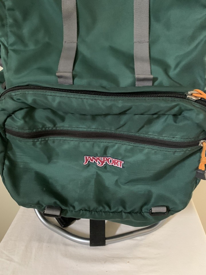 Vintage Jansport Scout Backpack External Aluminum Frame Green Hiking